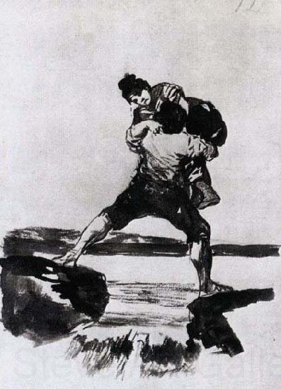 Francisco de goya y Lucientes Peasant Carrying a Woman Spain oil painting art